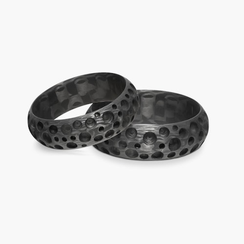 Obrączki ślubne: carbon, półokrągłe, 7 mm